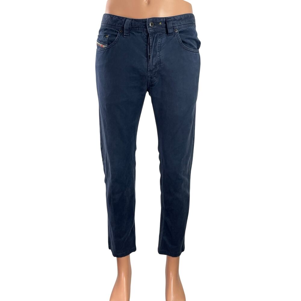 Diesel Safado Men's Blue Mid Rise Casual Slim Straight Crop Denim Jeans Size 29